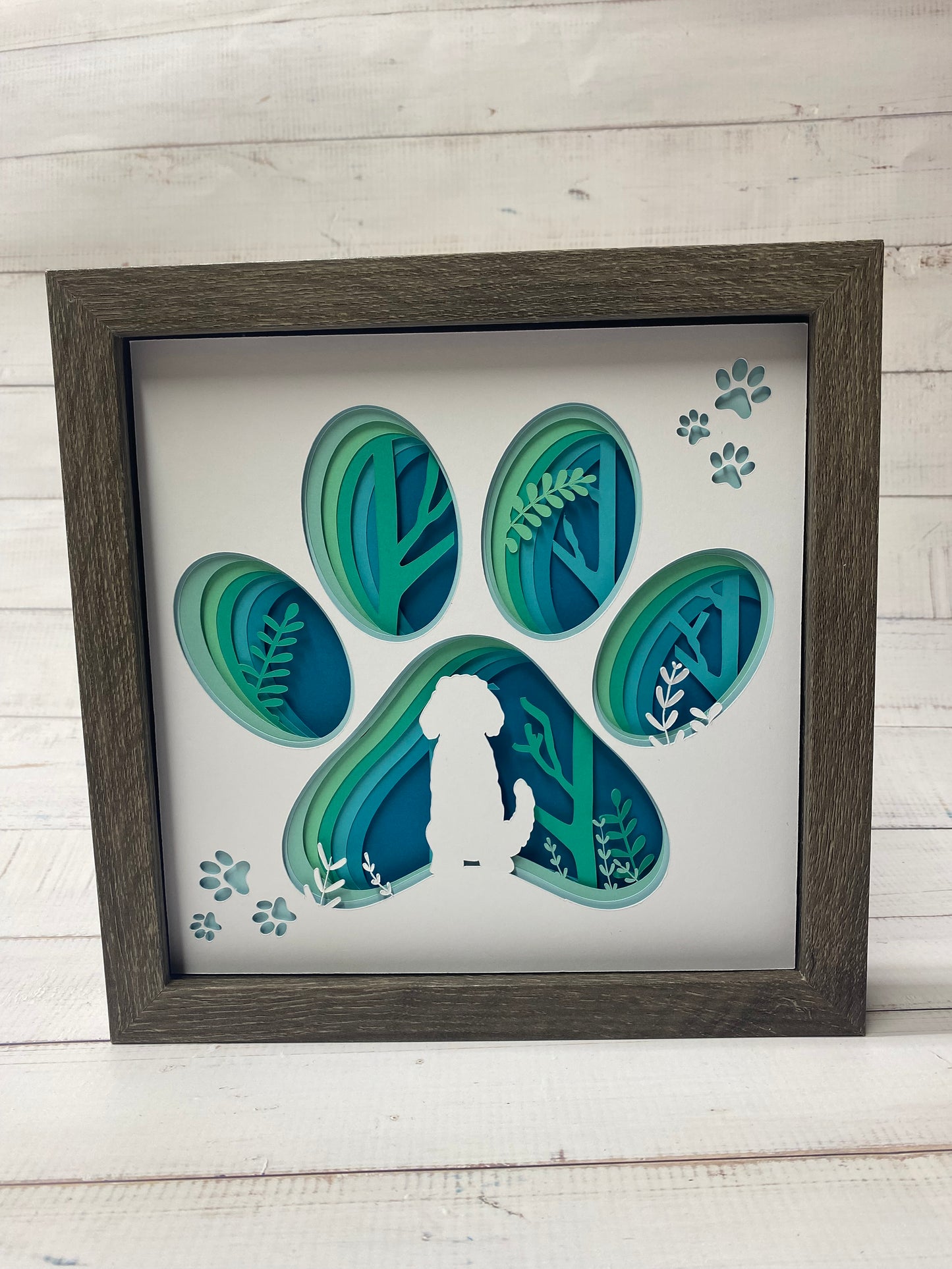 Dog or Cat paw print shadow box