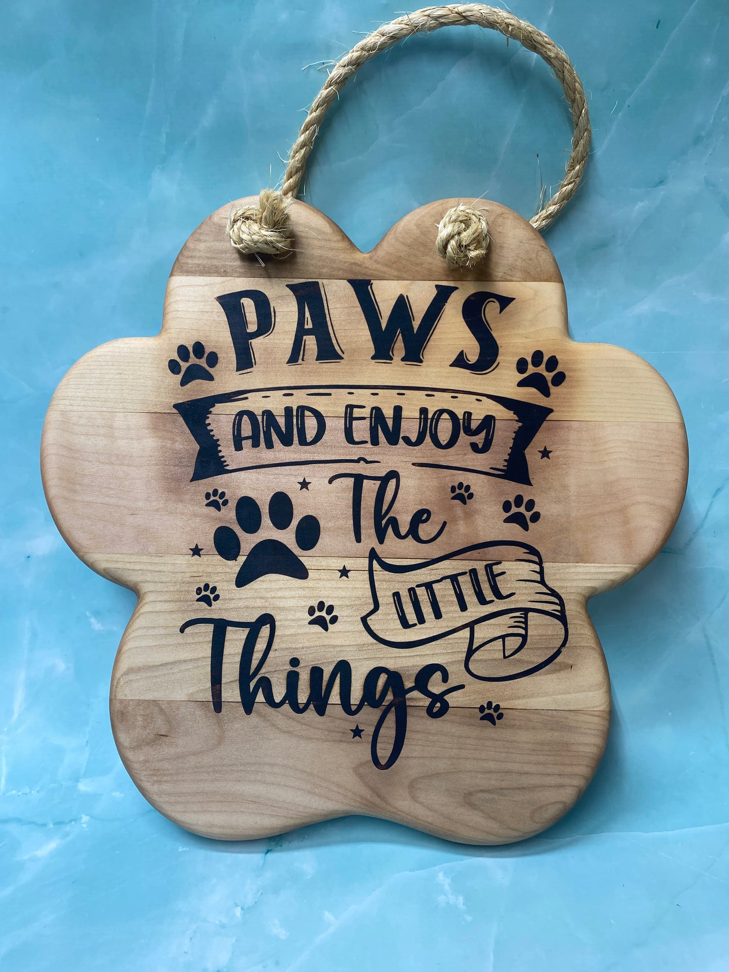 Wooden Paw Print Signs
