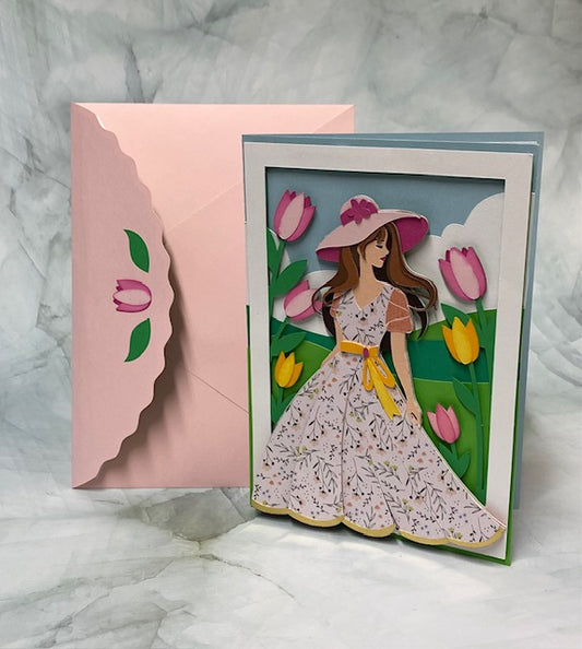 Girl in Dress Card