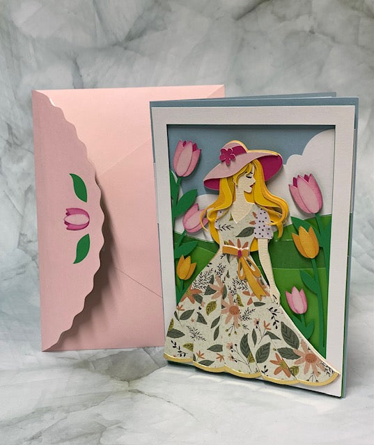 Girl in Dress Card