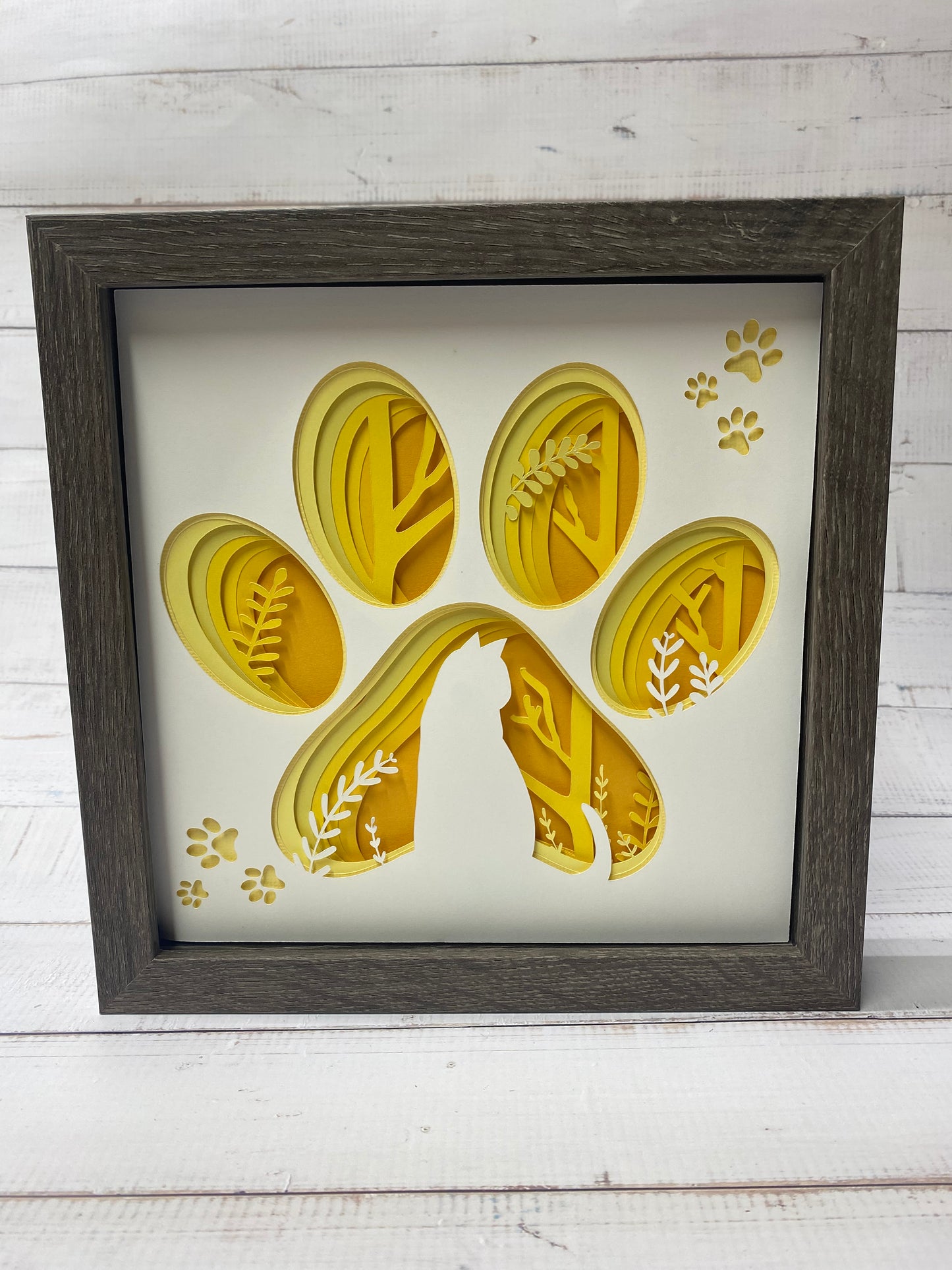 Dog or Cat paw print shadow box