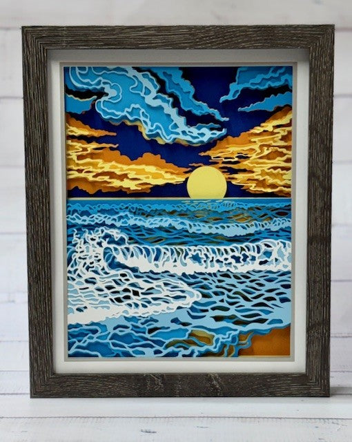 Sunset Beach Shadow Box