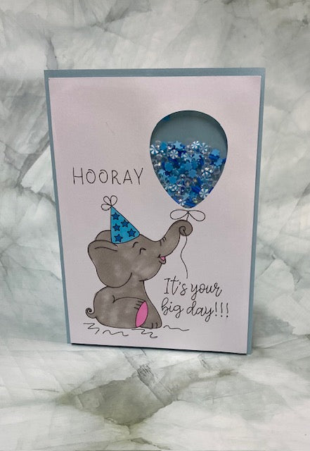 Elephant Birthday Shaker Card