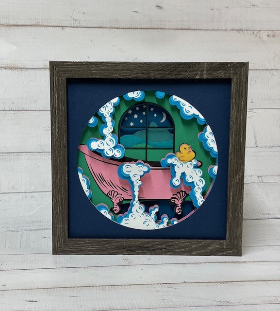 Bathtub with a Rubber Ducky Shadow Box