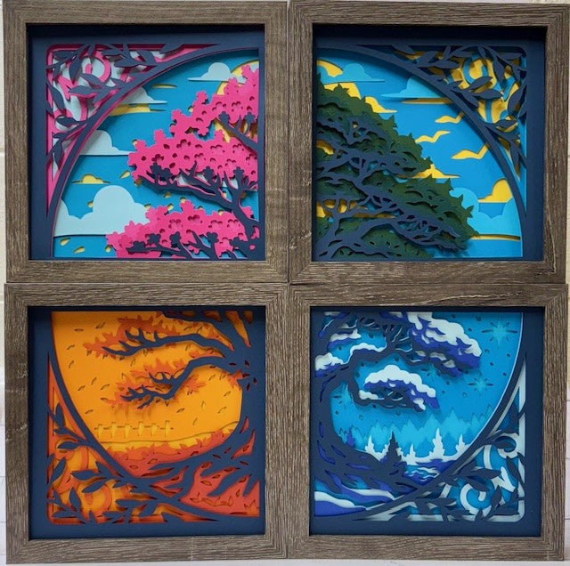 Four Seasons Shadow Boxes