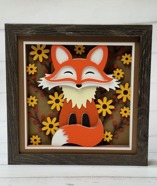 Fall Fox Shadow Box
