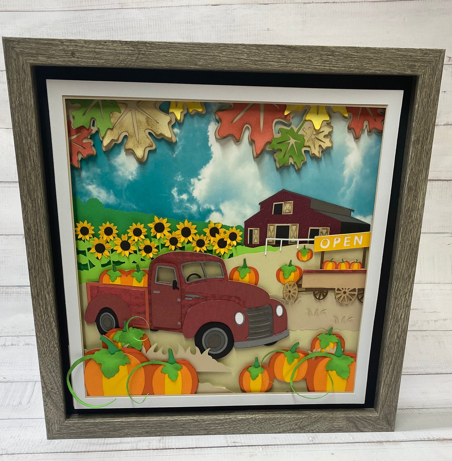 Farm Truck Pumpkin Patch Shadow Box