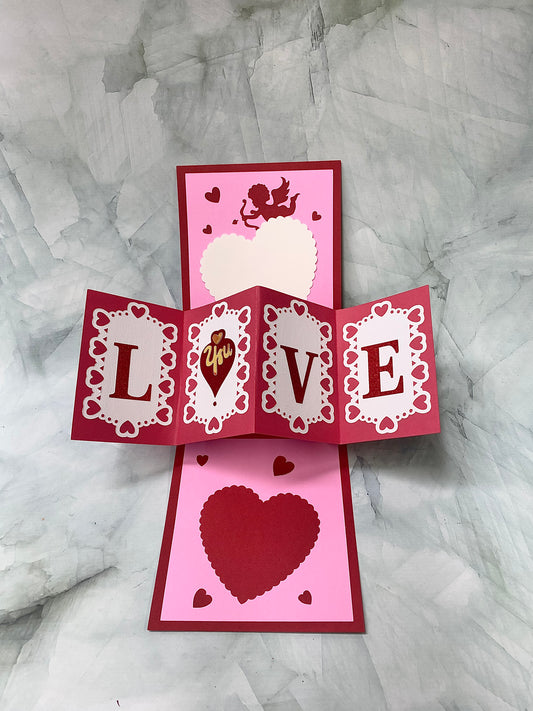 Valentine’s LOVE pop twist card