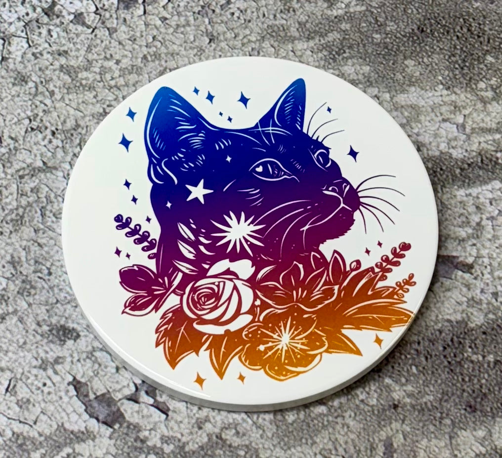 Cat Round Coasters
