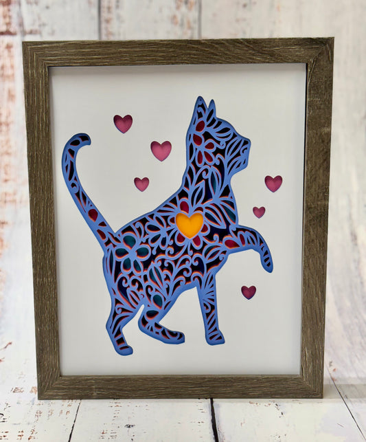 Standing Cat Shadow Box