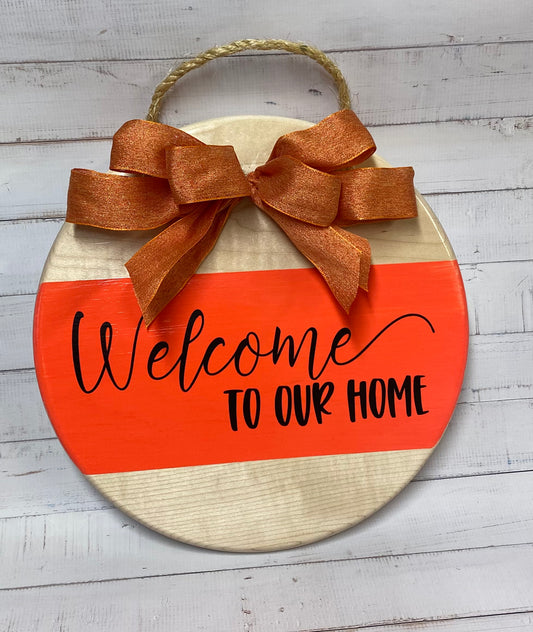 Wooden round door signs