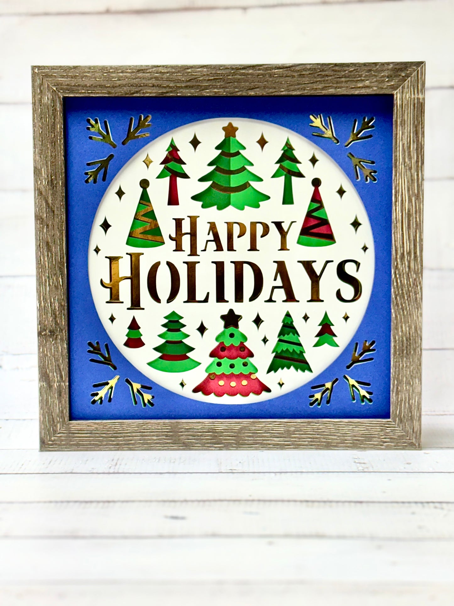 Happy Holidays Shadow Box