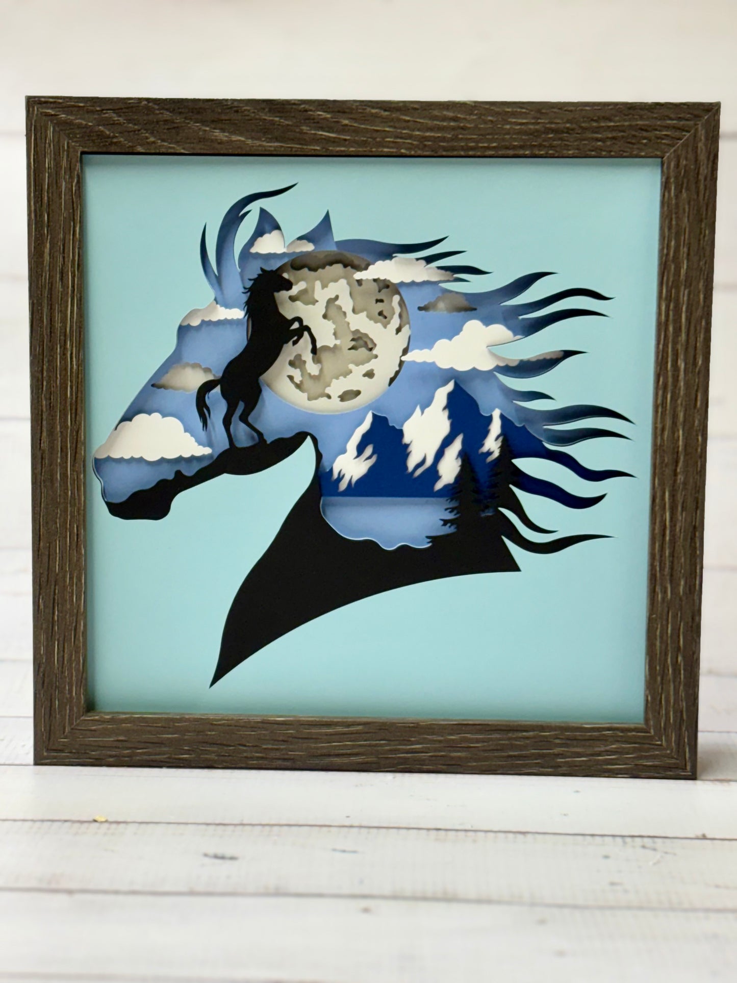 Horse Silhouette Shadow Box