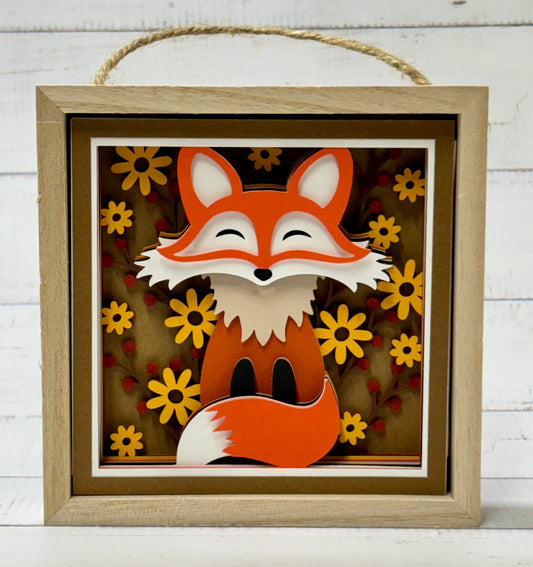 Fall Fox Shadow Box
