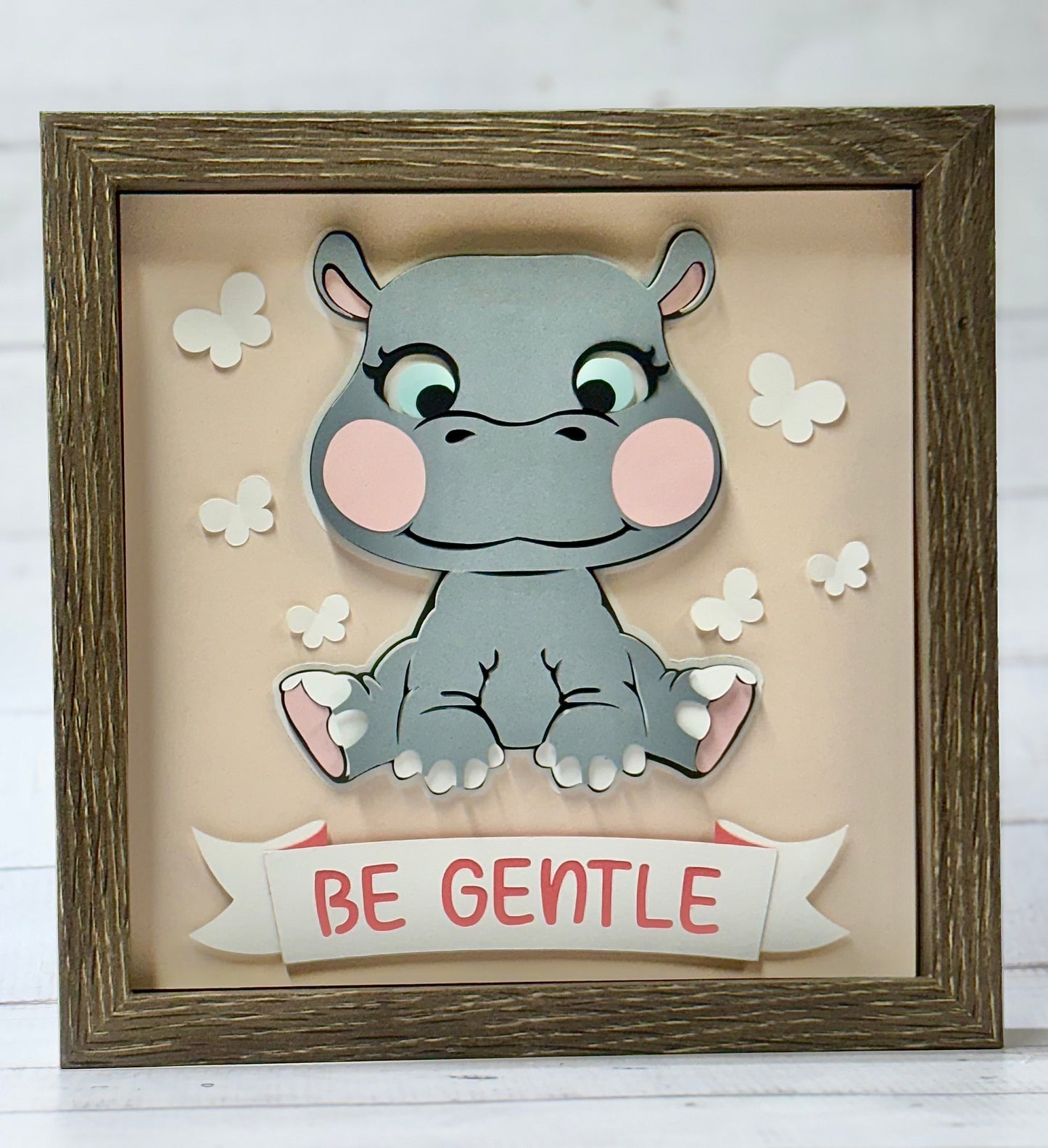 Baby Hippo Shadow Box
