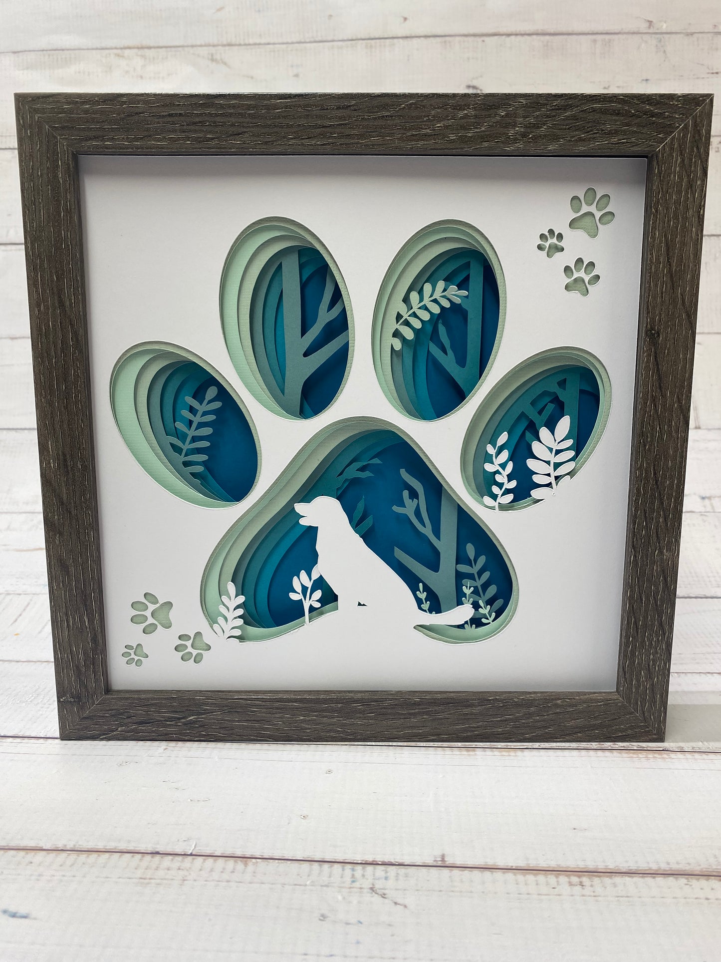 Dog or Cat paw print shadow box