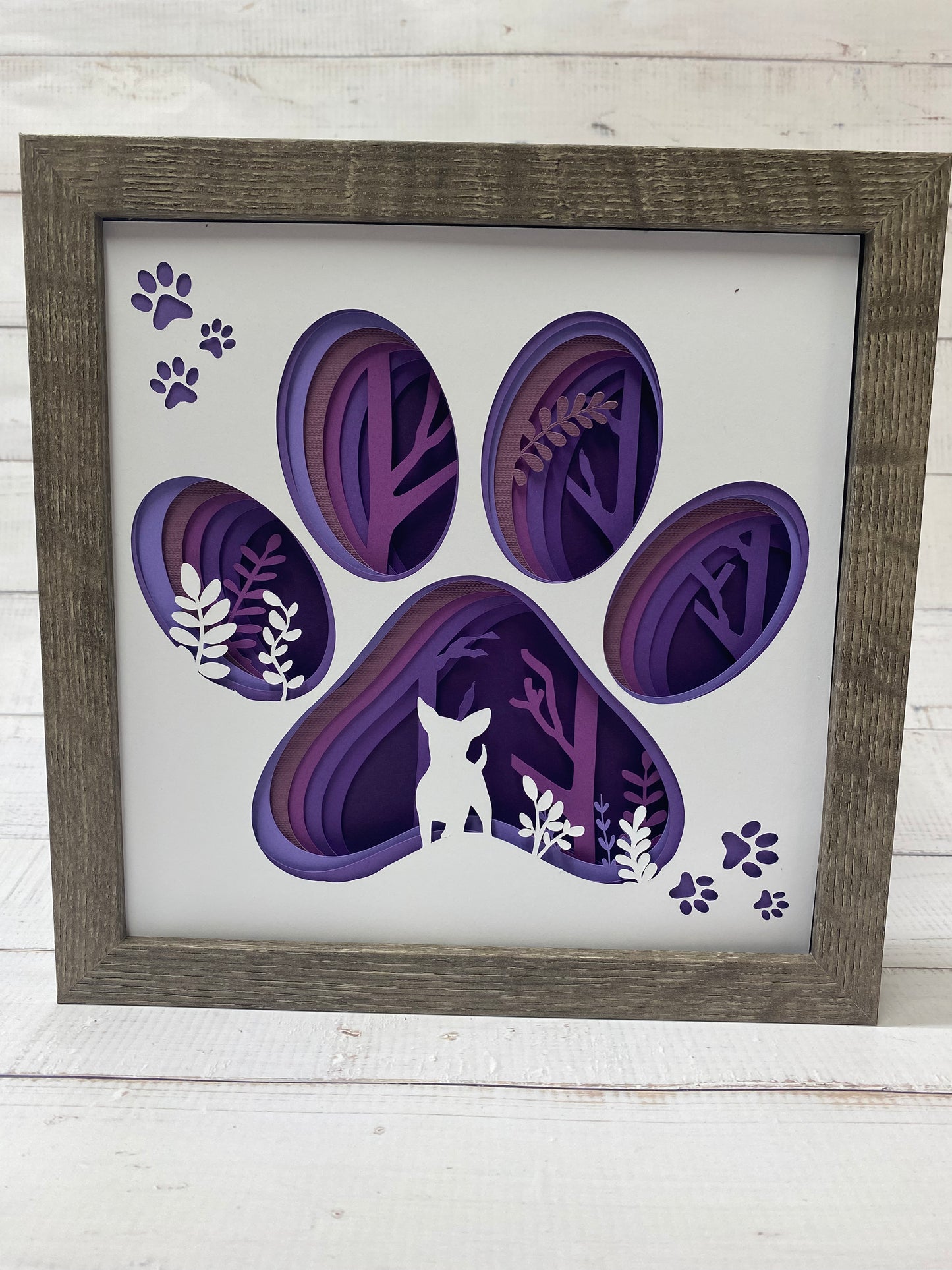 Dog or Cat paw print shadow box