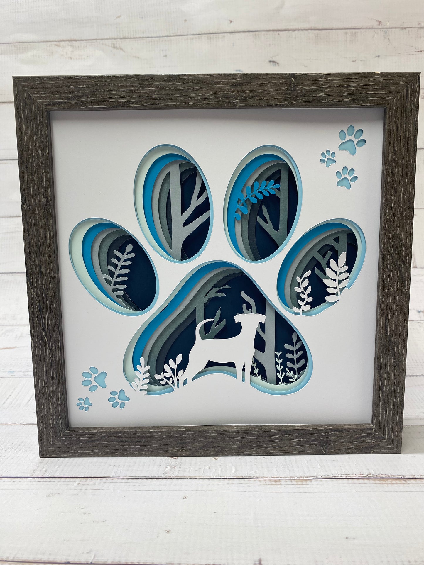 Dog or Cat paw print shadow box