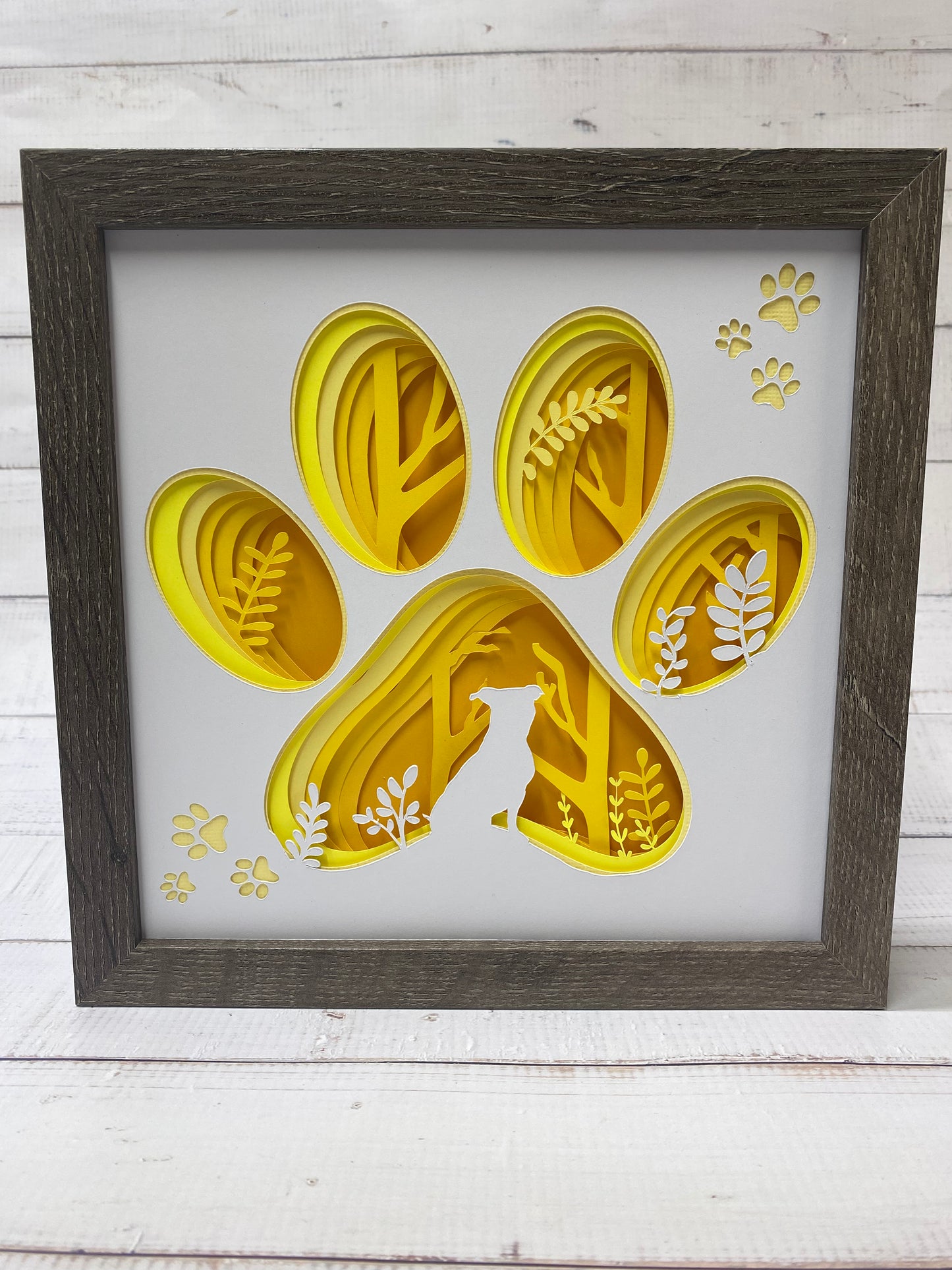 Dog or Cat paw print shadow box
