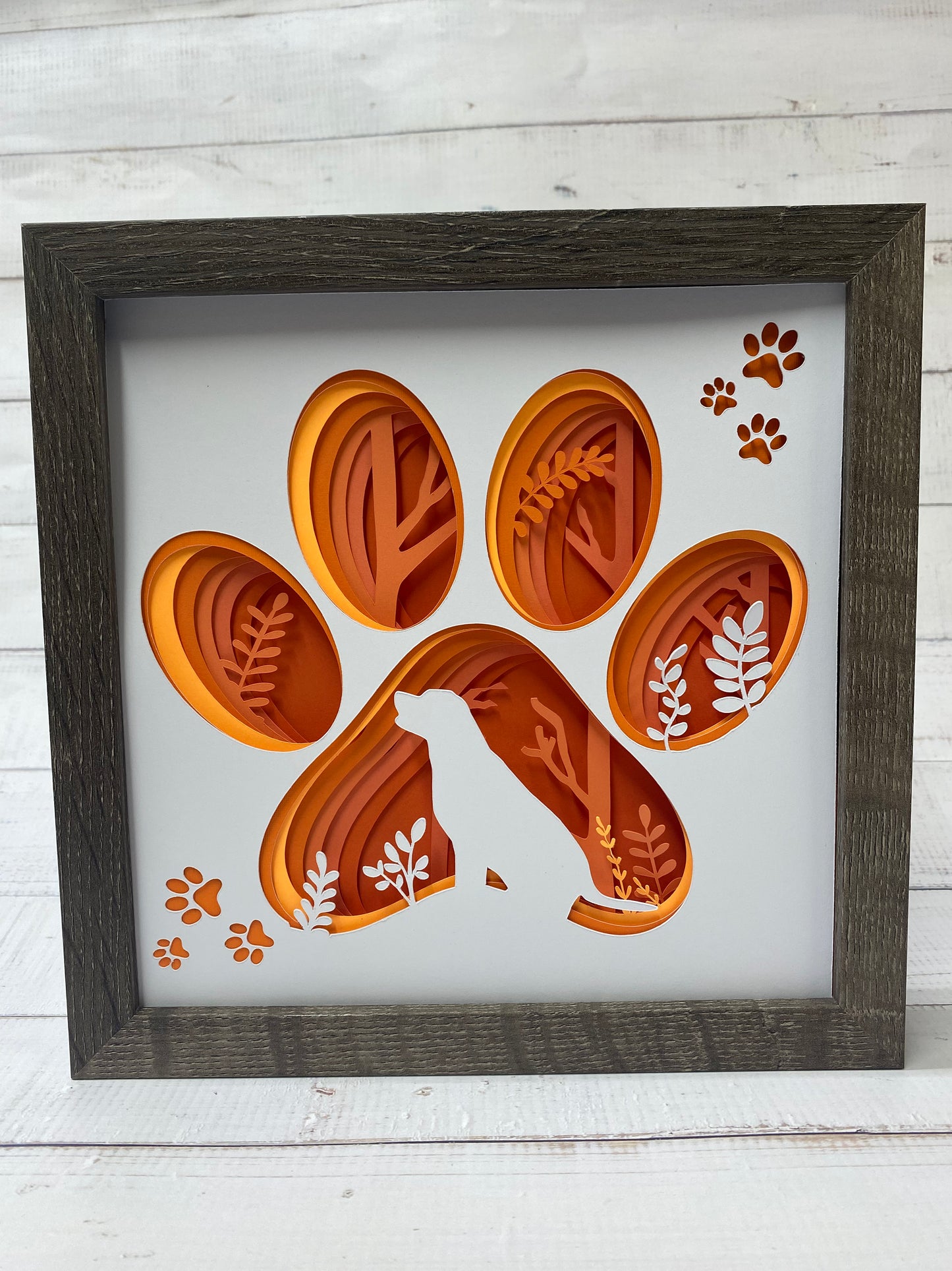 Dog or Cat paw print shadow box
