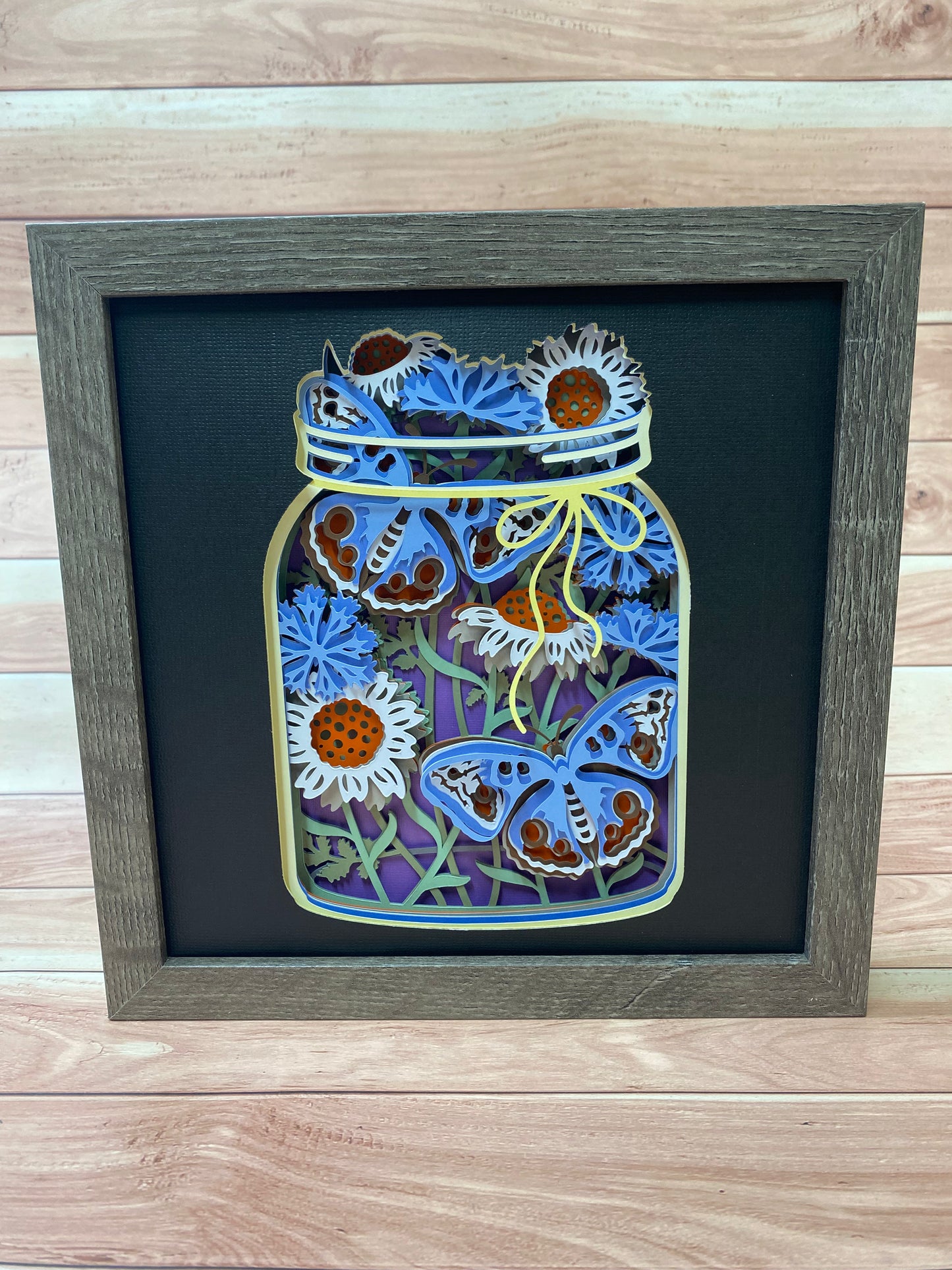 Butterfly in Mason Jar Shadow Box