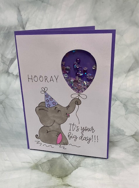 Elephant Birthday Shaker Card