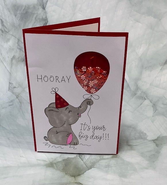 Elephant Birthday Shaker Card