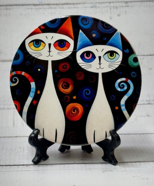 Cat Round Coasters