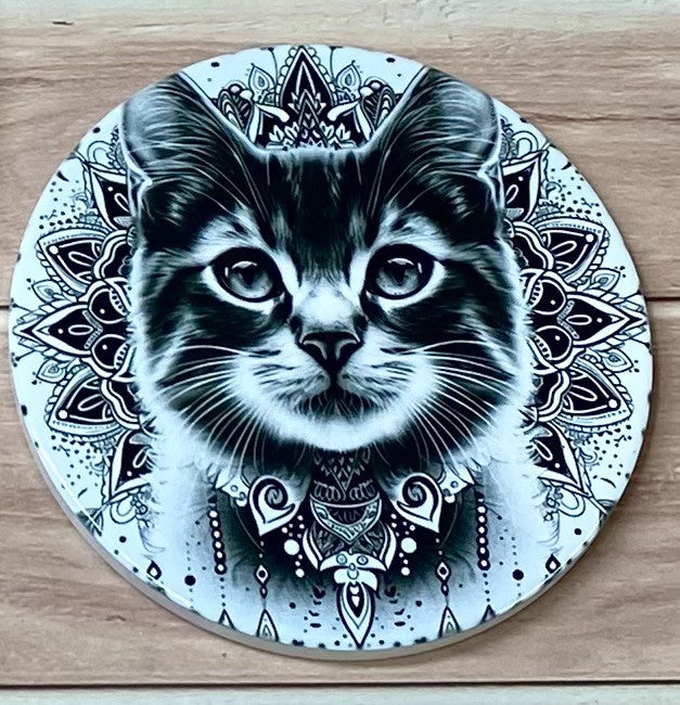 Cat Round Coasters