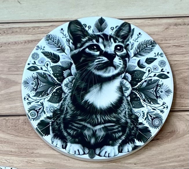 Cat Round Coasters