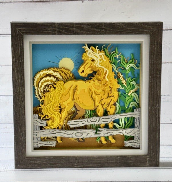 Farm Horse Shadow Box