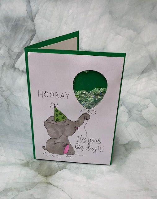 Elephant Birthday Shaker Card