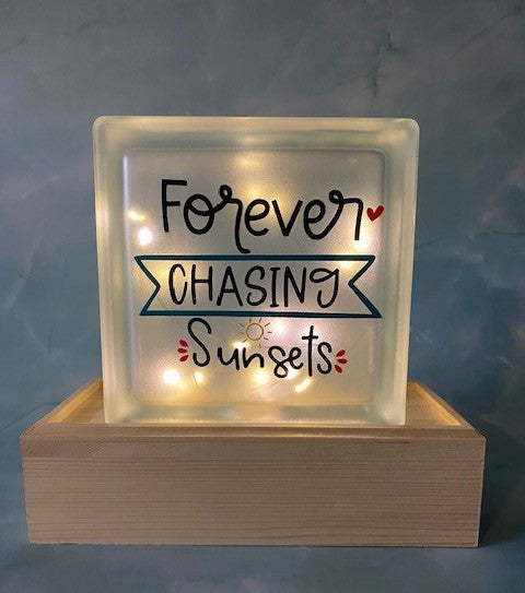 Large Lighted Glass Block