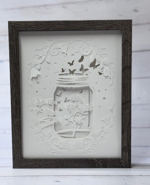Lighted Mason Jar Shadow Box