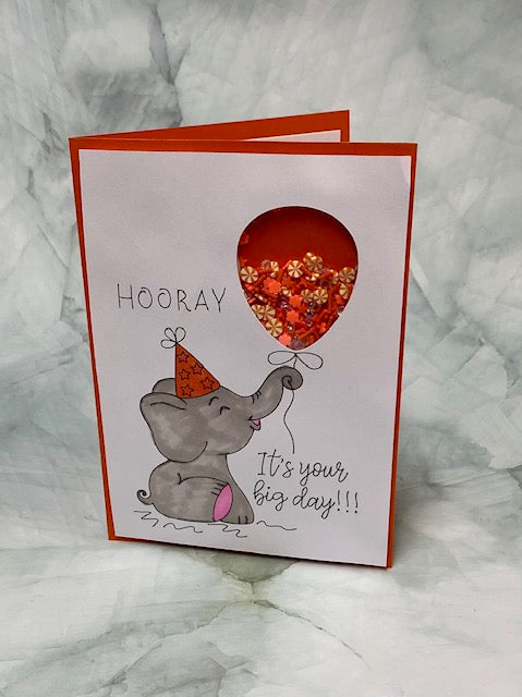 Elephant Birthday Shaker Card