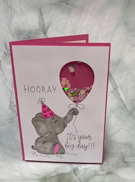 Elephant Birthday Shaker Card