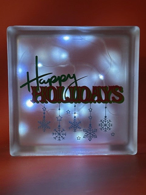 Large Lighted Glass Block