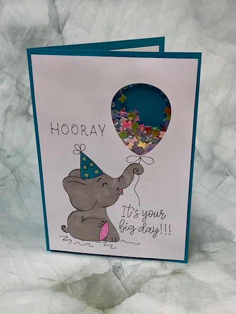 Elephant Birthday Shaker Card