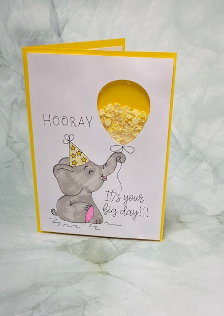 Elephant Birthday Shaker Card