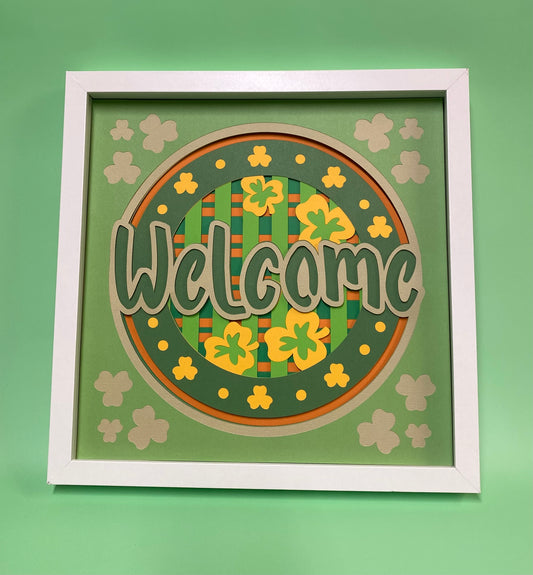 Shamrock Welcome Shadow Box