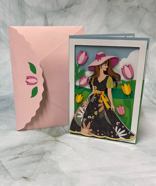 Girl in Dress Card