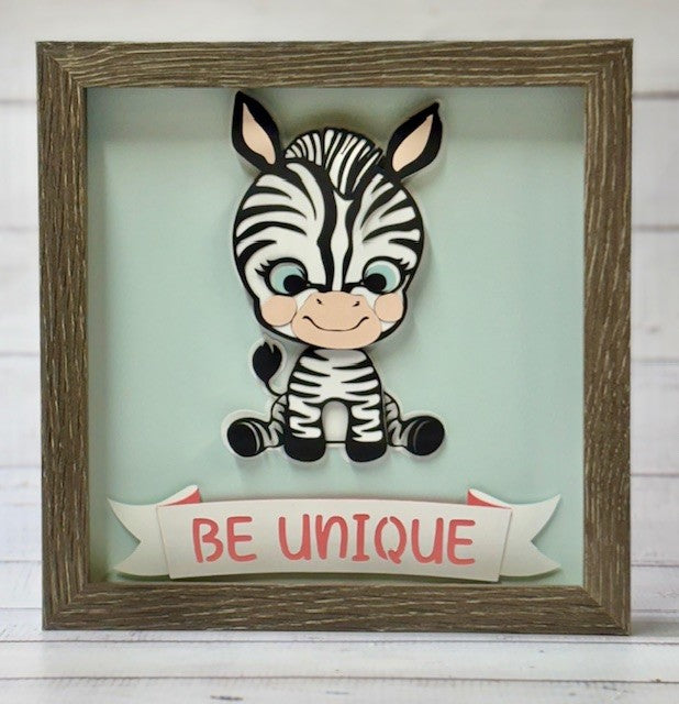 Baby Zebra Shadow Box