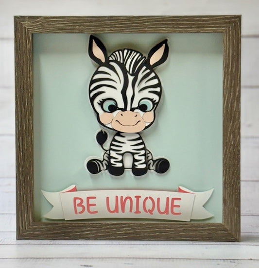 Baby Zebra Shadow Box