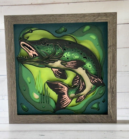 Walleye Fish Shadow Box