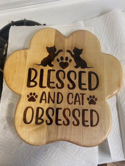 Wooden Paw Print Signs