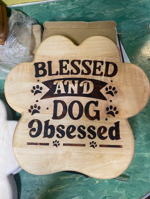 Wooden Paw Print Signs