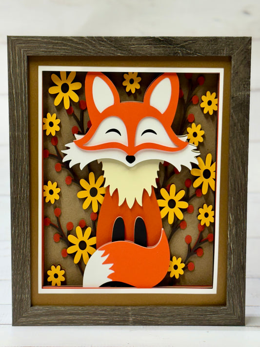 Fall Fox Shadow Box