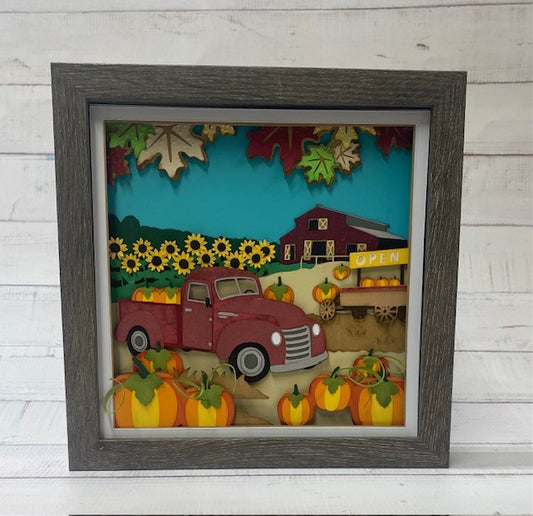 Farm Truck Pumpkin Patch Shadow Box