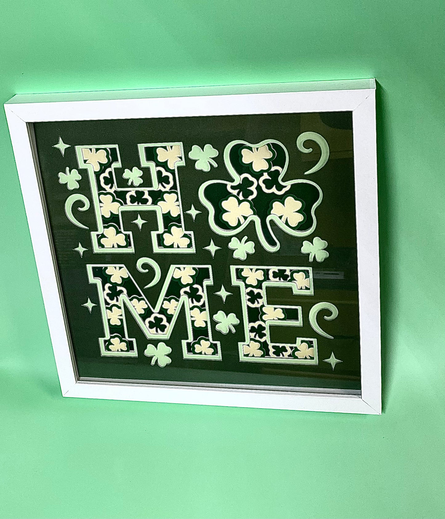 HOME Shamrock Shadow Box