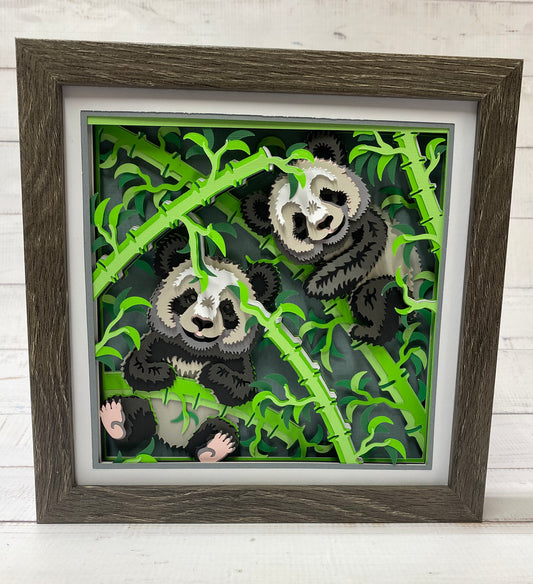 Panda Bear Shadow Box